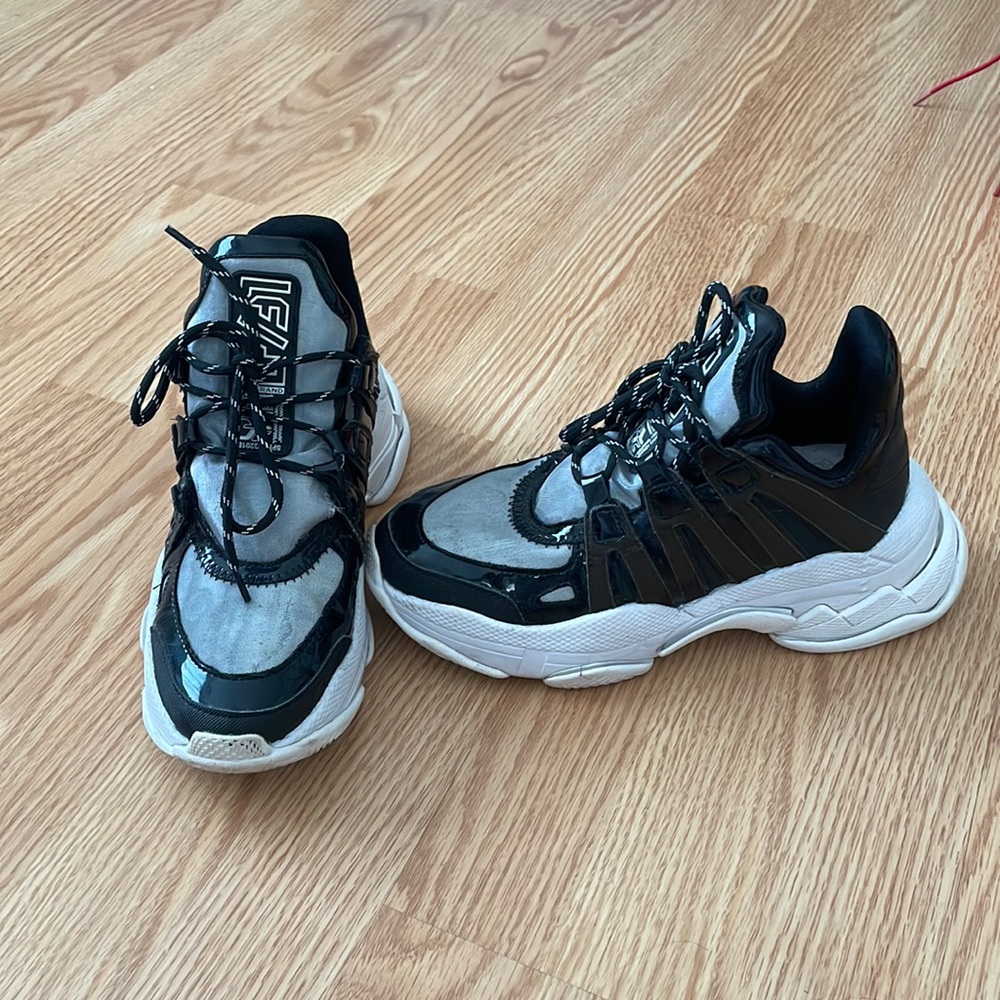 LF Leather Green Fabric Silver Sneakers